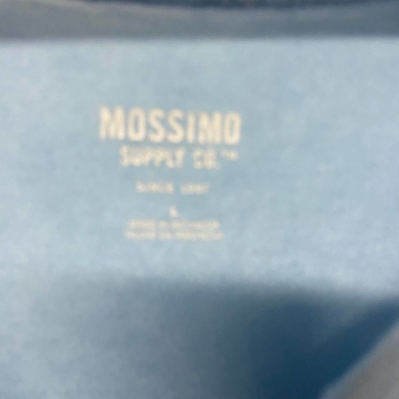 Mossimo Top Blouse Ruffle bottom Round Neck Size L Baby Blue - Picture 3 of 6